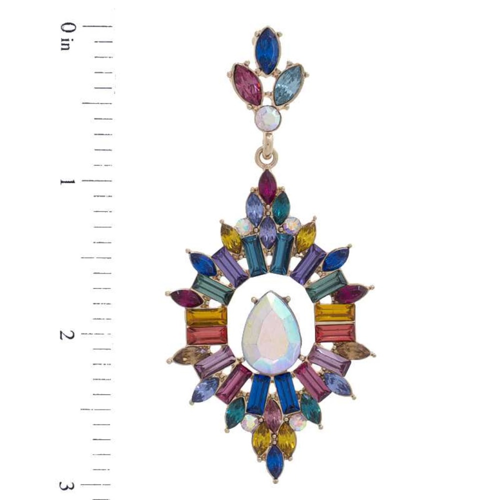 Rhinestone Dangle Earring - Picture 2 of 2